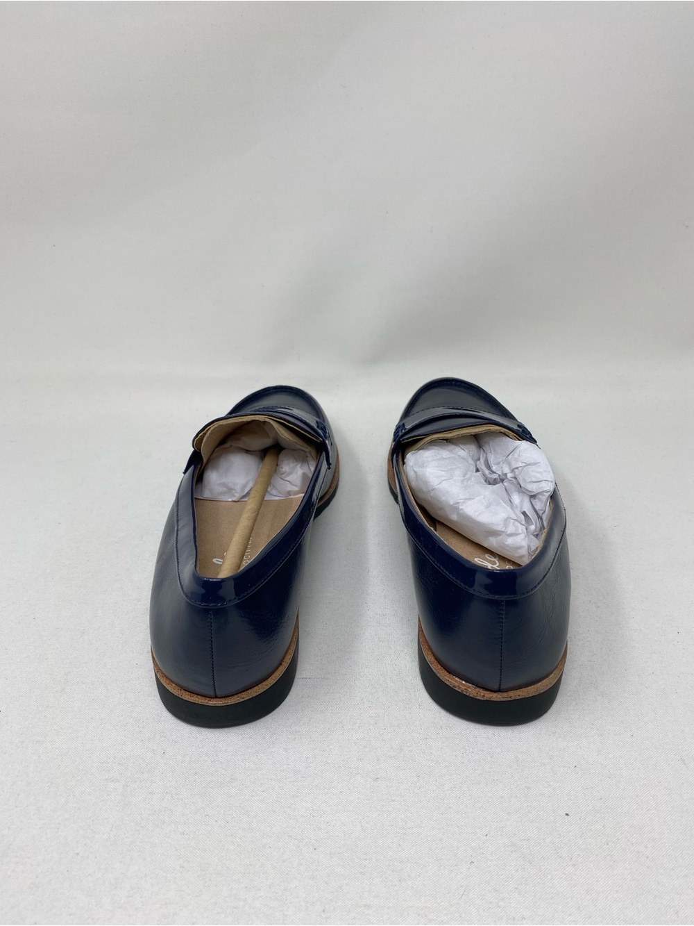 Life Stride Athena Navy Leather Penny Loafers Size 7.5 M - Picture 3 of 6
